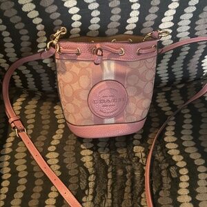Small Pink Coach Bucket Bag